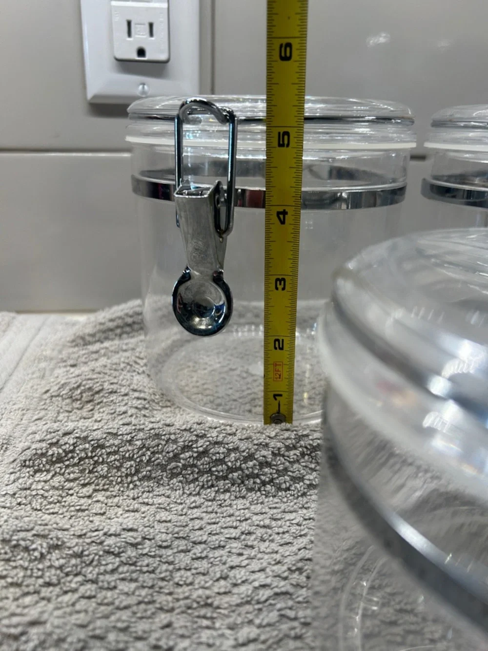 Clear Airtight plastic Canisters with Silver Hardware (Set of 3)